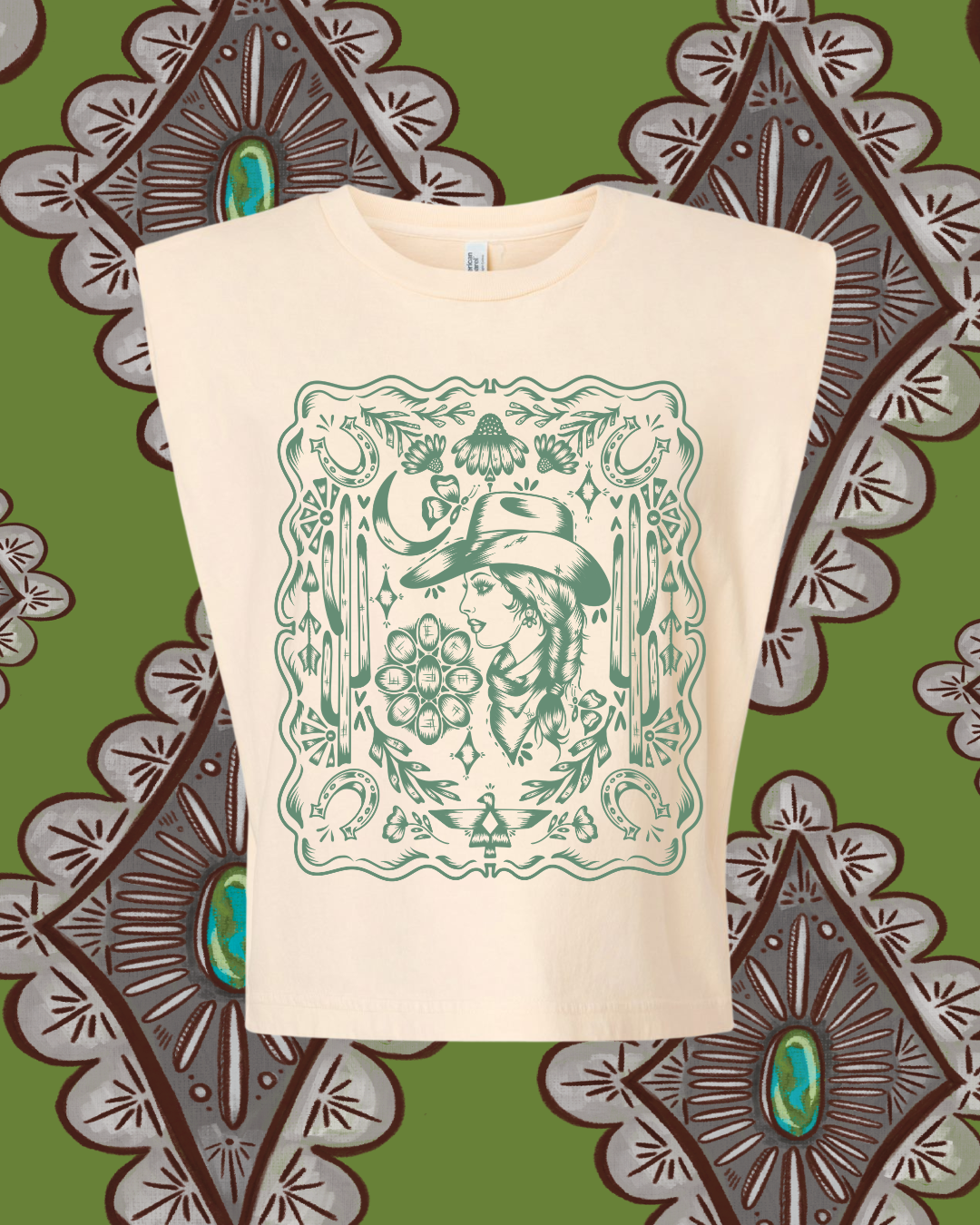 Cowgal Suzie Muscle Tee Cream