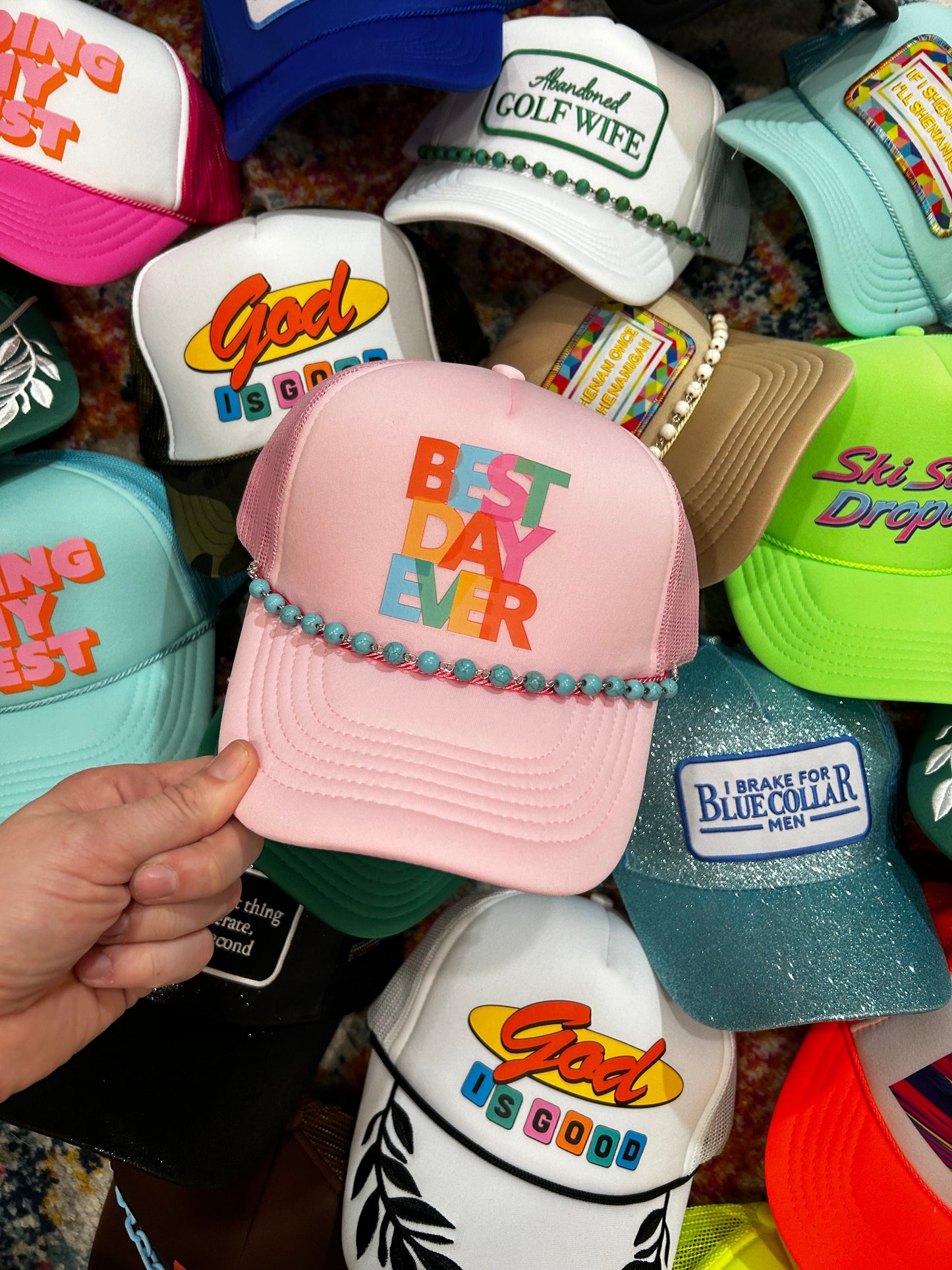 Turquoise Trucker Hat Chain