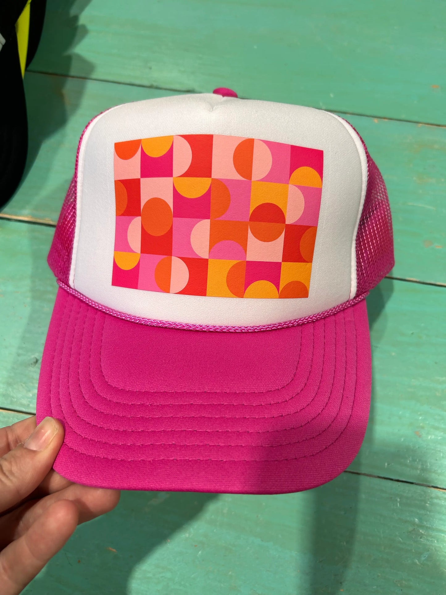 Pink Abstract Pattern Trucker