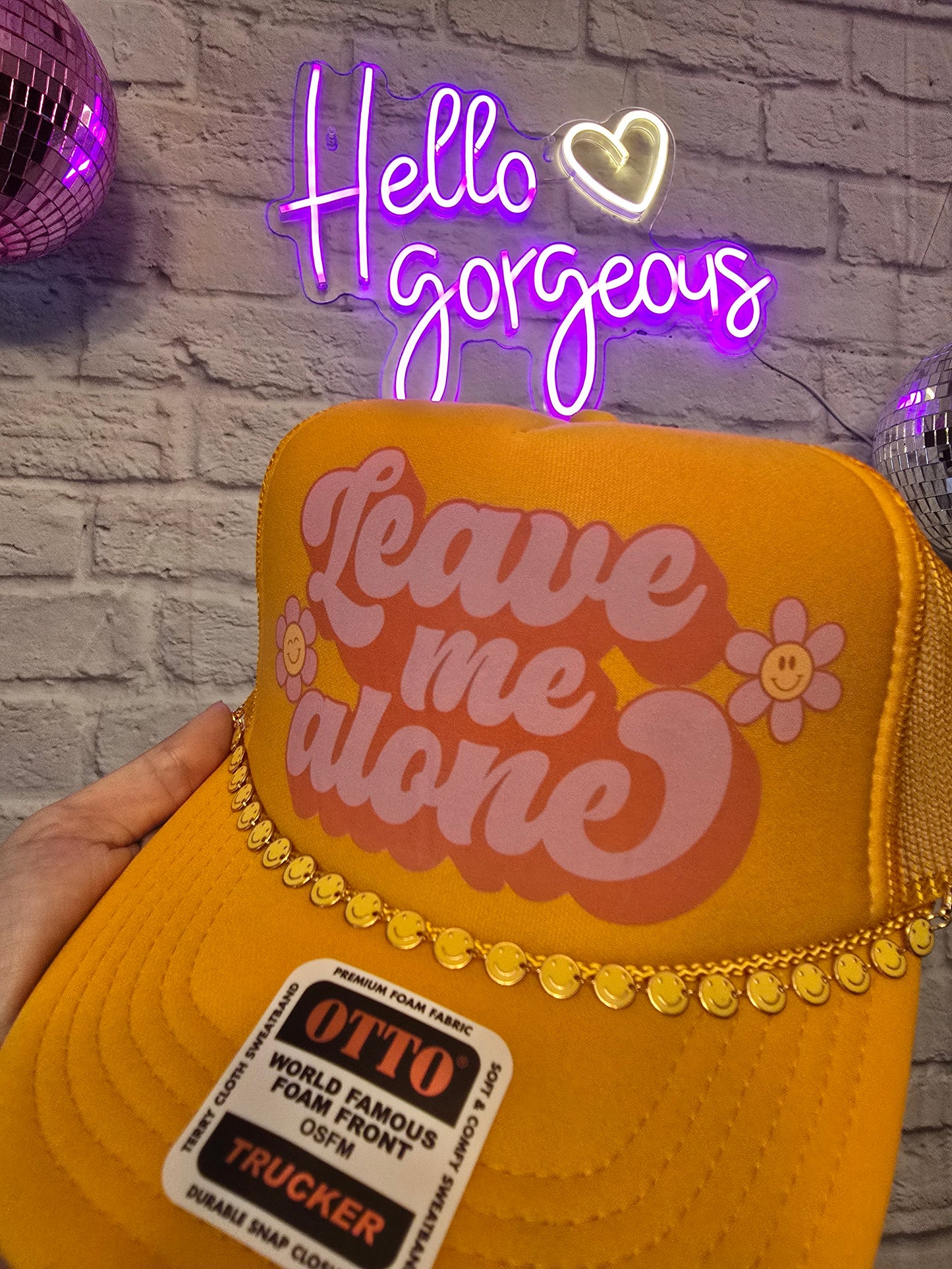 Leave me Alone Graphic Trucker Hat