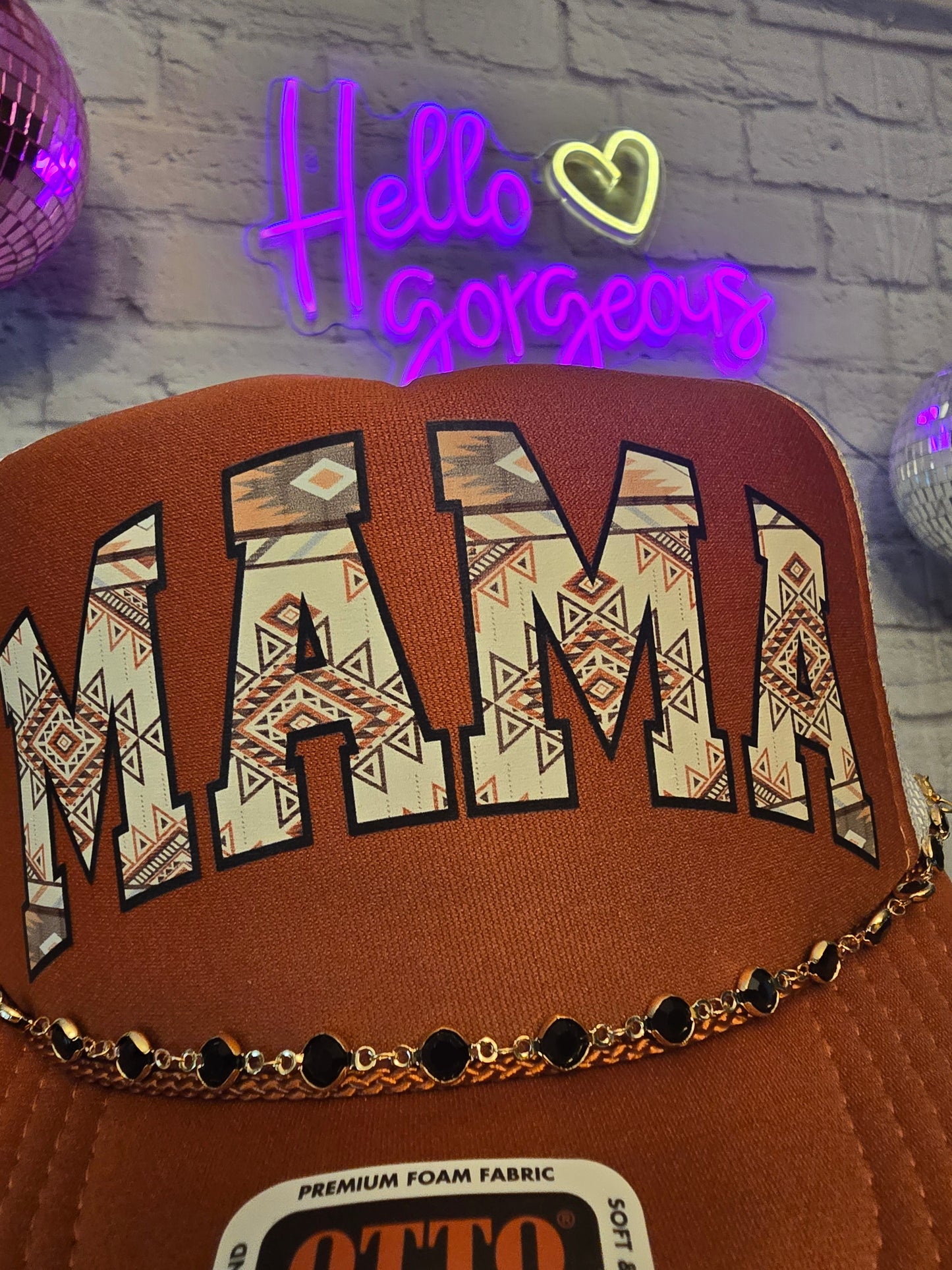 Aztec Mama Graphic Print Trucker Hat