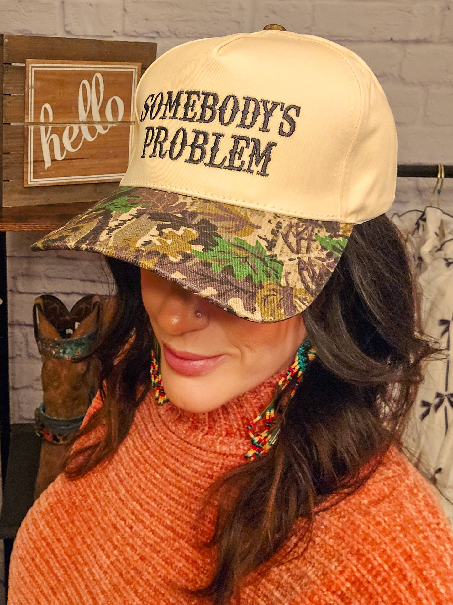 Somebody's Problem Two Tone Canvas Cotton Cap