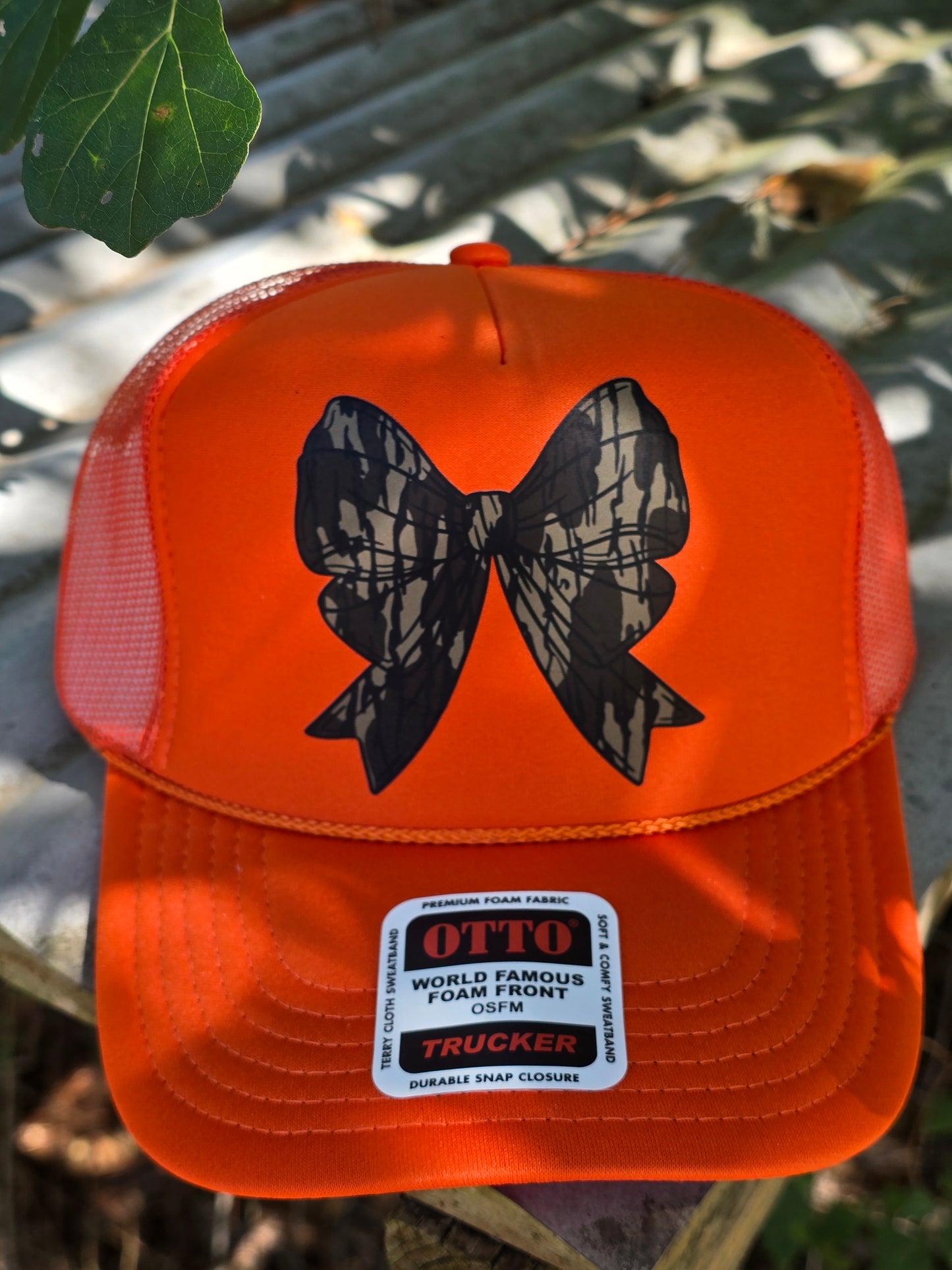 ๐งก Hunter Orange & Camo Bow Trucker Hat ๐ฆ