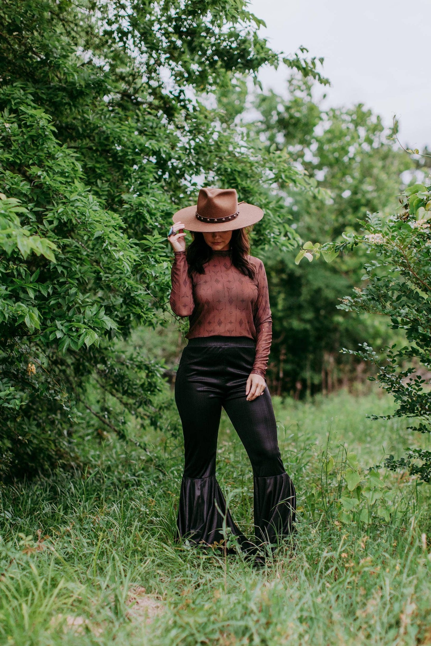 Aztec LS Mesh Top - Brown