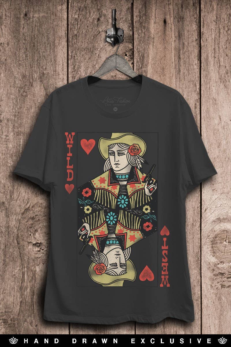 Wild West Queen of Hearts Graphic Top