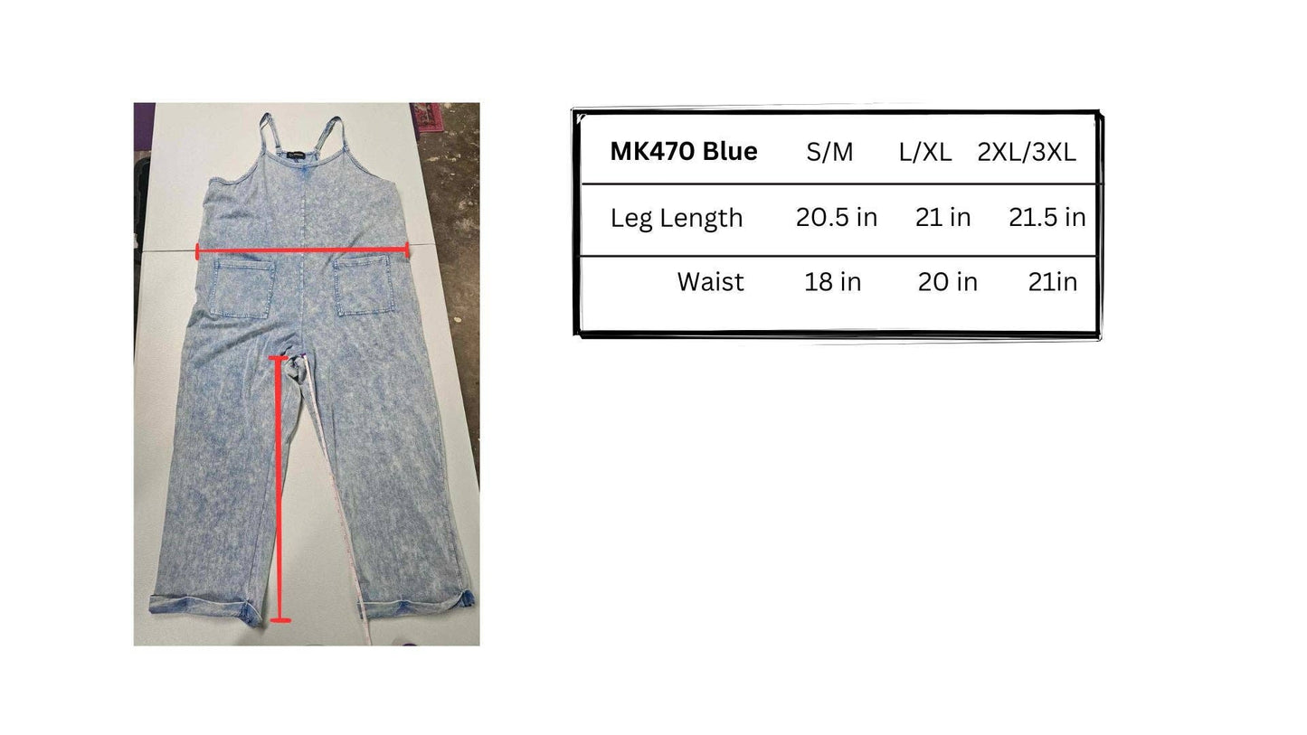 Acid Washed Jumpsuit - Blue