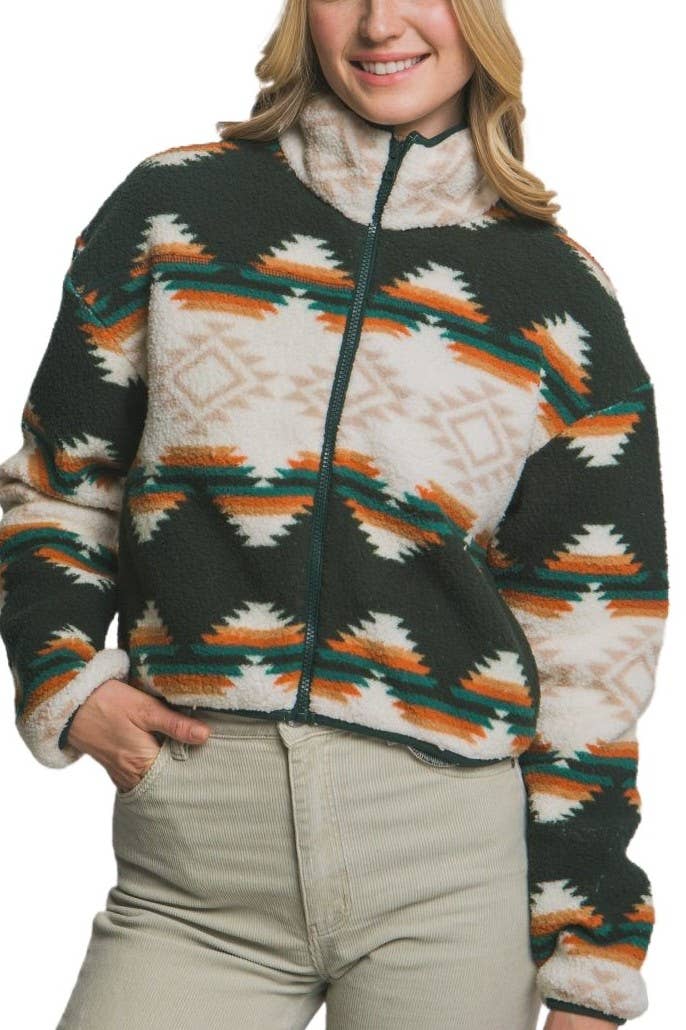 Aztec Sherpa Full Zip Jacket