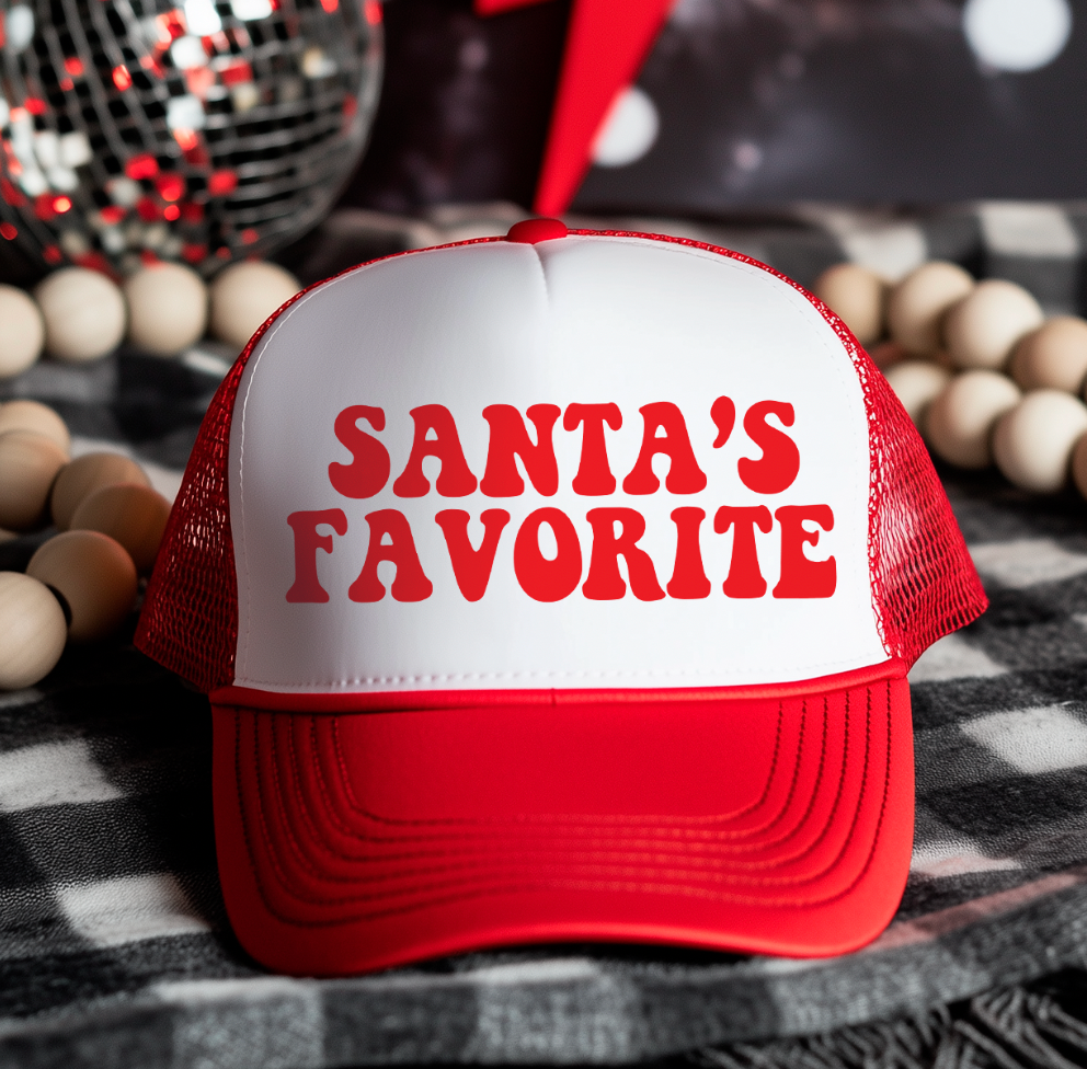 Santa's Favorite Retro Red Otto Trucker Hat🎅