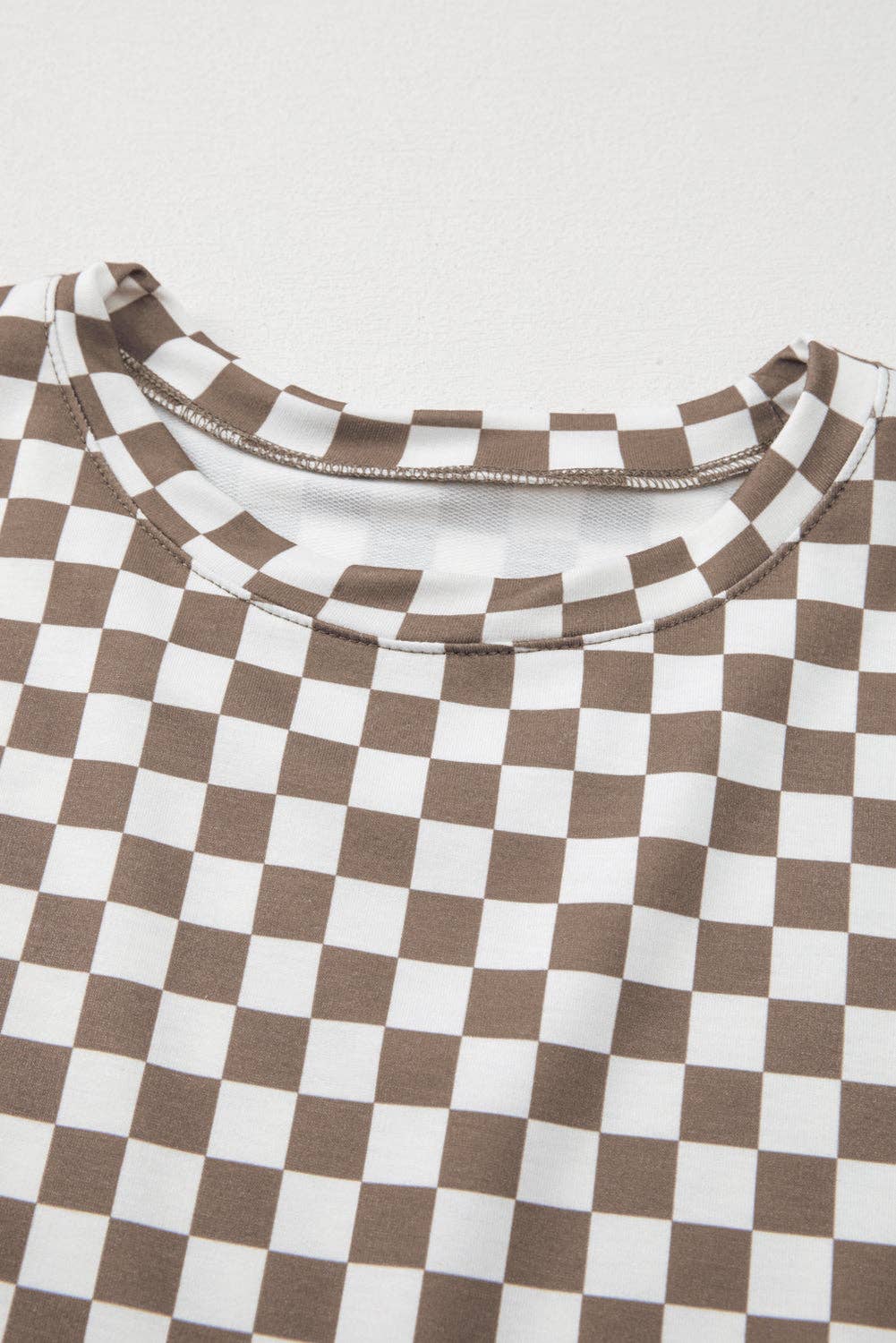 Brown Checker Top and Shorts Set