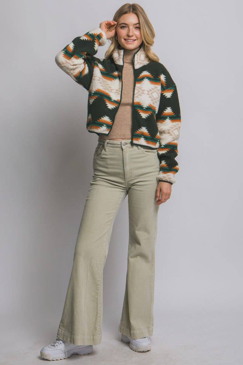 Aztec Sherpa Full Zip Jacket