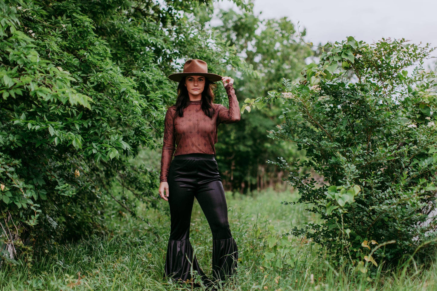 Aztec LS Mesh Top - Brown