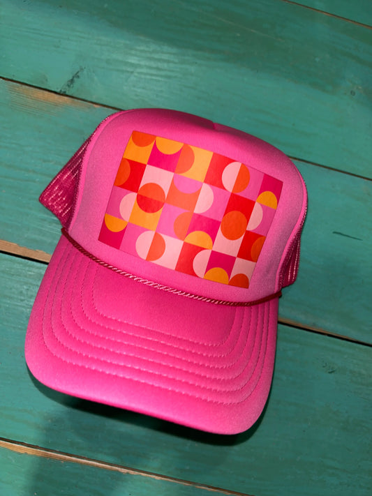 Pink Abstract Pattern Trucker