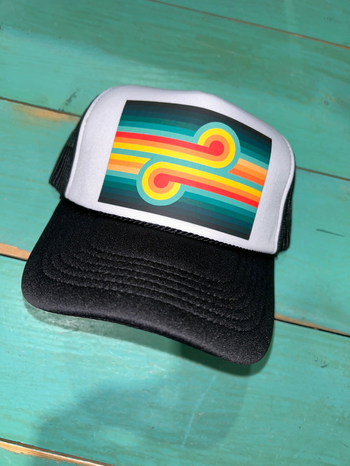 Retro Swirl Pattern Trucker