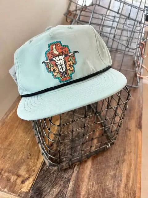 Turquoise Skull Trucker
