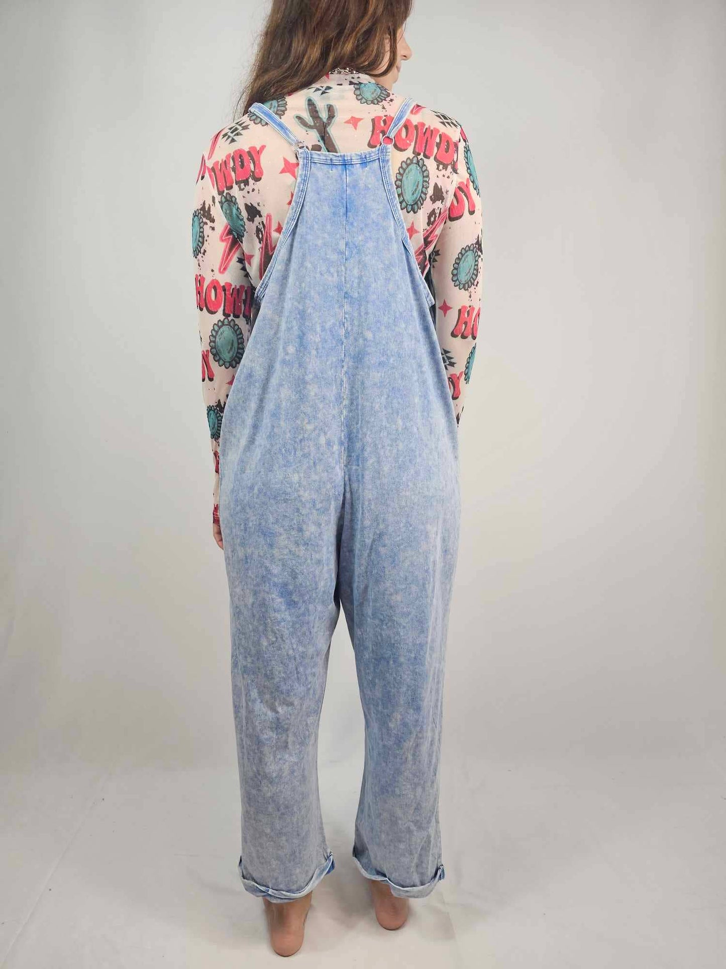 Acid Washed Jumpsuit - Blue