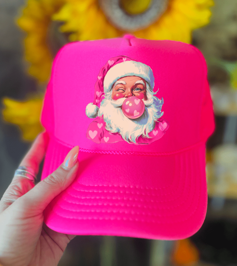 Bubblegum Santa Punchy Pink- Foam Trucker Hat 🎀