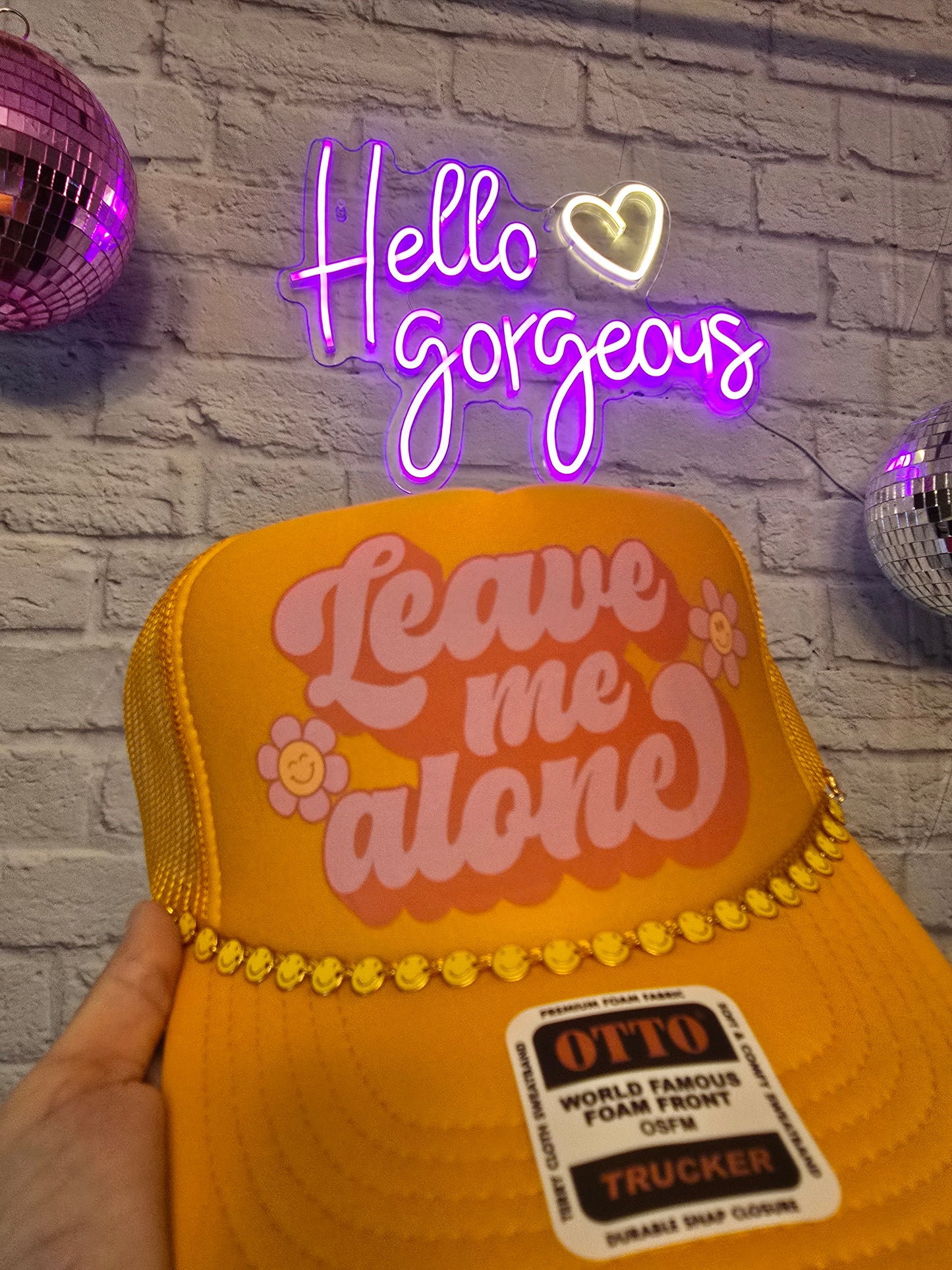 Leave me Alone Graphic Trucker Hat 