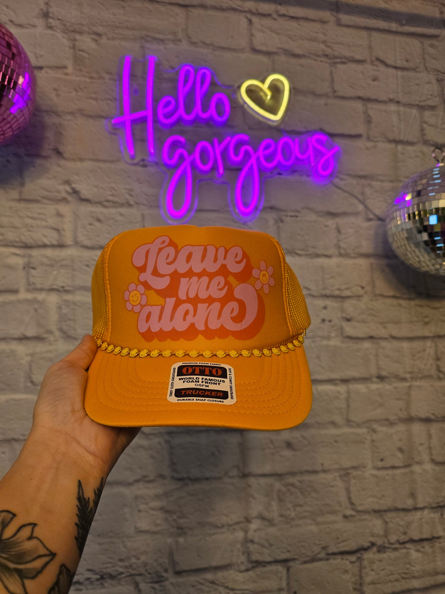 Leave me Alone Graphic Trucker Hat 