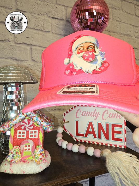 Bubblegum Santa Punchy Pink- Foam Trucker Hat 🎀